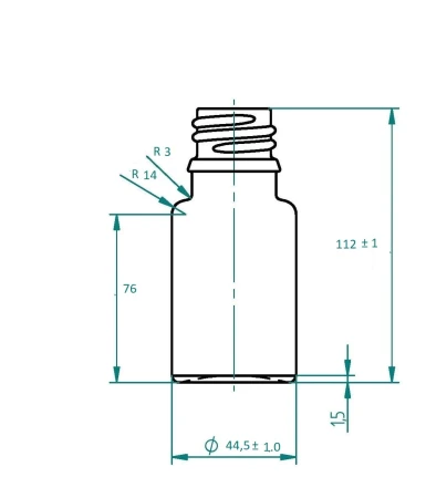 rysunek techniczny 100ml