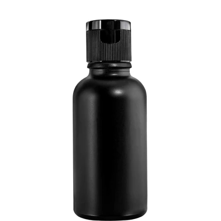 butelka czarna 50ml z nakrętką flip top czarną