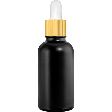 butelka czarna 50ml z pipetą złoto białą