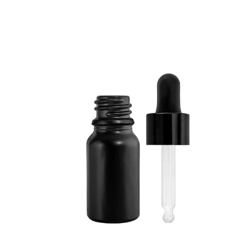 butelka czarna 10ml z pipetą czarną