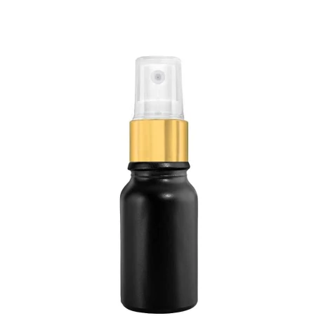 butelka czarna 10ml z atomizerem zlotym