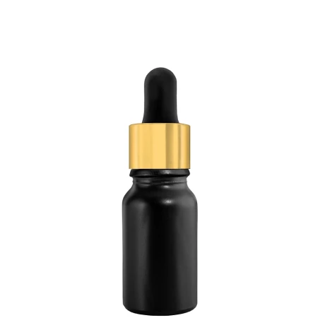 butelka czarna 10ml z pipetą złoto czarną