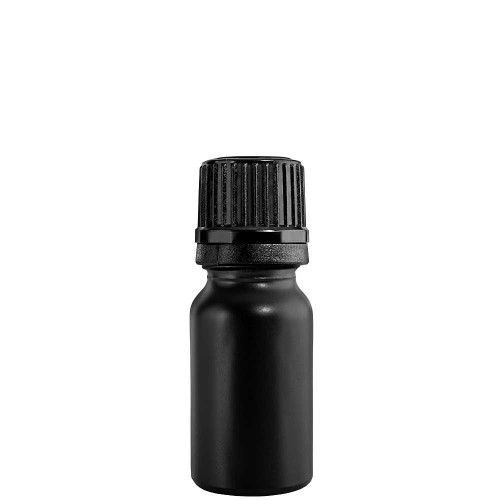 Przejdź do produktu Butelka szklana 10ml czarna matowa z nakrętką i pędzelkiem czarnym