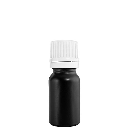 Przejdź do produktu Butelka szklana 10ml czarna matowa z nakrętką i pędzelkiem białym
