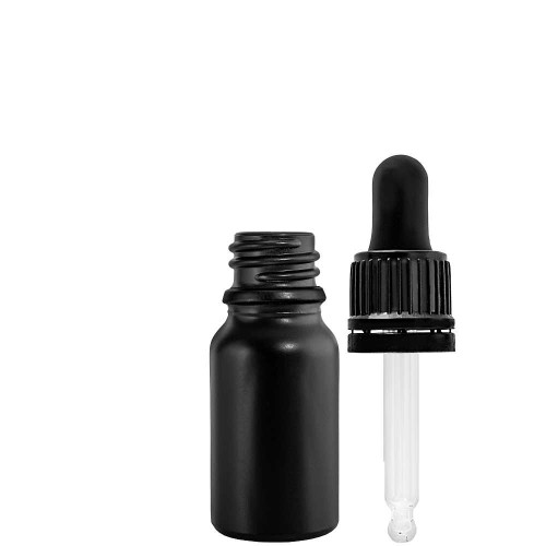 Przejdź do produktu Butelka szklana 10ml czarna matowa z pipetą gwarancyjną