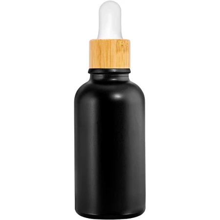Butelka 100ml czarna z pipetą bambusową