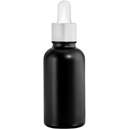 Butelka 100ml czarna z pipetą srebrną