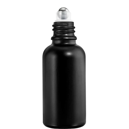 Butelka szklana 100ml czarna z nakrętką roll-on