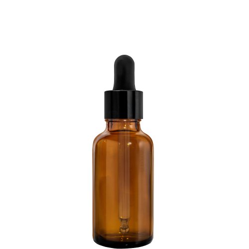 Przejdź do produktu Butelka szklana 30ml brązowa z pipetą czarną połysk
