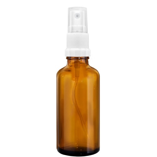 Przejdź do produktu Butelka szklana brązowa 100ml z atomizerem białym