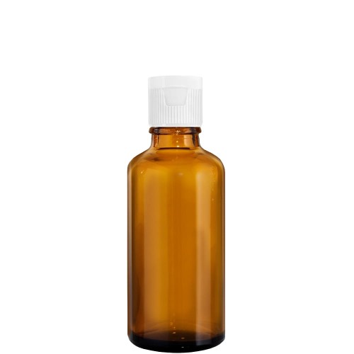 Przejdź do produktu Butelka szklana 100ml brązowa z nakrętka flip top białą