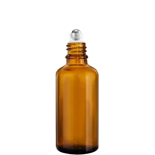 Przejdź do produktu Butelka szklana 100ml brązowa z roll on i nakrętką