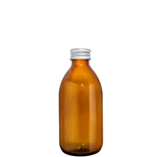 Przejdź do produktu Butelka szklana 250ml brązowa z nakrętką aluminiową