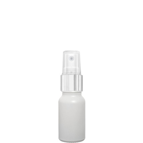 Przejdź do produktu Butelka szklana 10ml biała matowa z atomizerem srebrnym