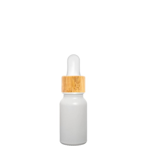 Przejdź do produktu Butelka szklana 10ml biała z pipetą bambusową