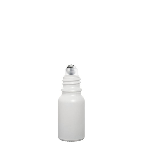 Przejdź do produktu Butelka szklana 10ml biała matowa z roll on + nakretka