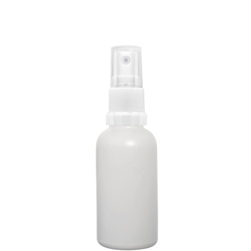 Przejdź do produktu Butelka szklana 50ml biała matowa z atomizerem białym