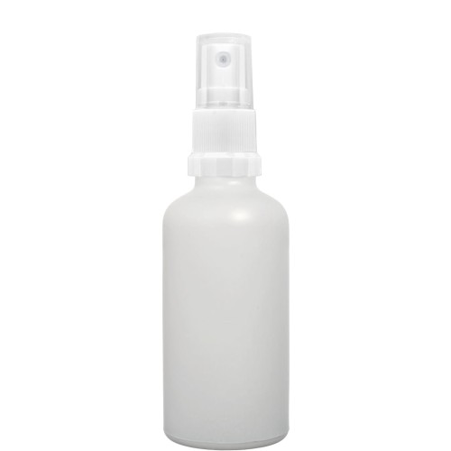 Przejdź do produktu Butelka szklana 100ml biała matowa z atomizerem białym