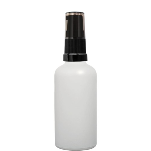 Przejdź do produktu Butelka szklana 100ml biała matowa z pompką