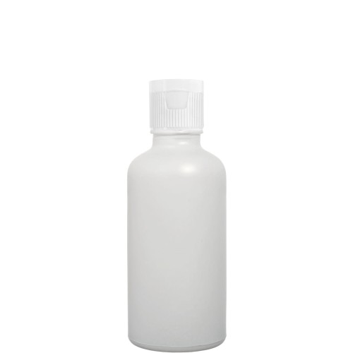 Przejdź do produktu Butelka 100ml biała z nakrętką flip top białą