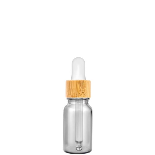Przejdź do produktu Butelka szklana 10ml bezbarwna z pipetą bambusową