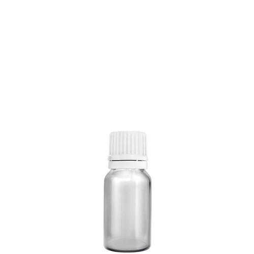 Przejdź do produktu Butelka szklana 10ml bezbarwna z kroplomierzem białym