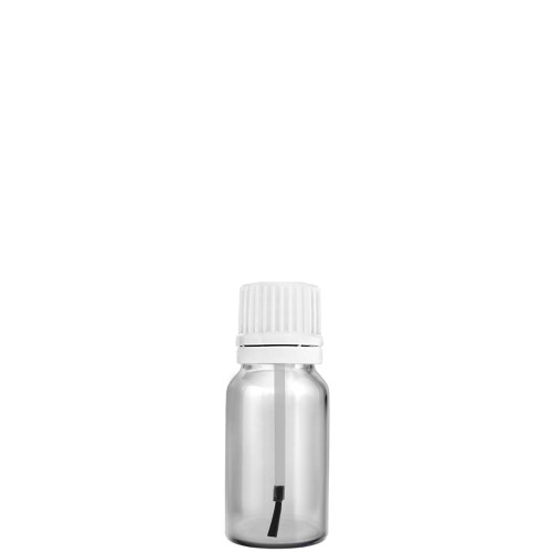 Przejdź do produktu Butelka szklana 10ml bezbarwna z pędzelkiem białym