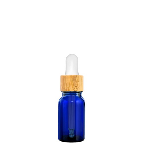 Przejdź do produktu Butelka szklana 10ml niebieska z pipetą bambusową