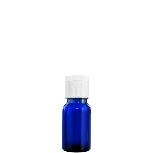 Przejdź do produktu Butelka szklana 10ml niebieska z nakrętka flip top białą