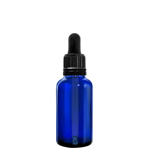 Przejdź do produktu Butelka szklana 30ml niebieska z pipetą gwarancyjną