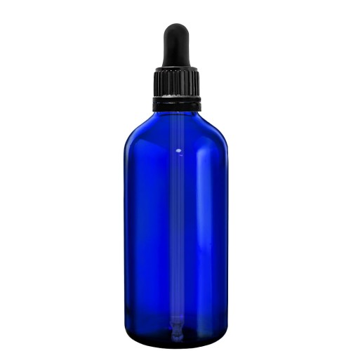 Przejdź do produktu Butelka szklana 100ml niebieska z pipetą gwarancyjną