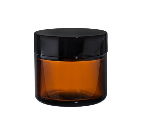 Przejdź do produktu Słoik szklany brązowy 60ml z nakrętką czarną