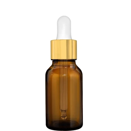 Buteleczka 15ml z pipetą złoto białą