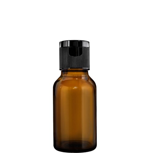 Przejdź do produktu Butelka 15ml brązowa z nakrętką flip top czarną