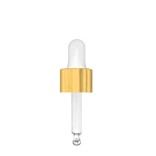 Przejdź do produktu Pipeta zakraplacz do butelek 5ml Fi18 złoto biała