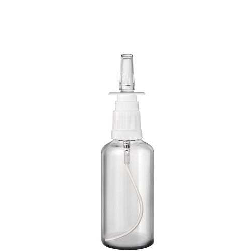 Przejdź do produktu Butelka szklana bezbarwna 50ml z atomizerem do nosa