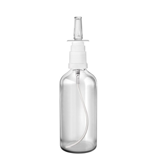 Przejdź do produktu Butelka szklana 100ml bezbarwna z atomizerem do nosa