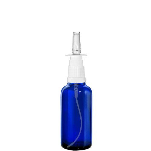 Przejdź do produktu Butelka szklana niebieska 50ml z atomizerem do nosa