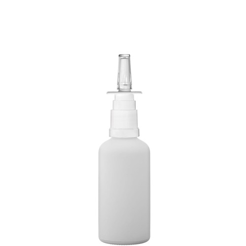 Przejdź do produktu Butelka szklana 50ml biała  z atomizerem do nosa