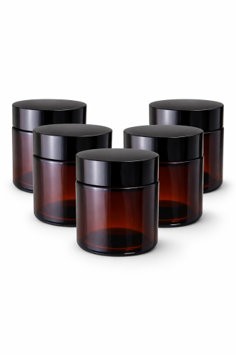 Przejdź do produktu Słoik szklany brązowy 120ml zestaw 5szt