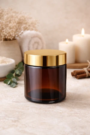 słoik 120ml brązowy ze złotą nakrętką aranżacja.png