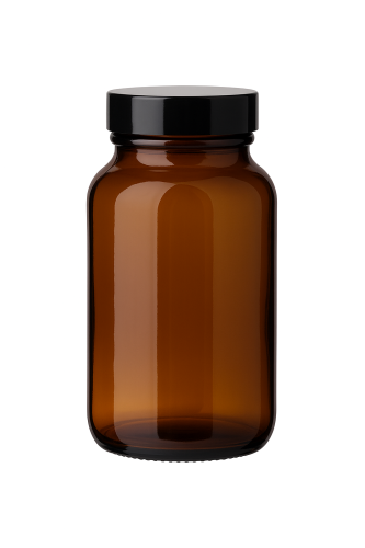 Przejdź do produktu Słoik szklany brązowy PHARMA 250 ml z czarną nakrętką na suplementy tabletki kapsułki