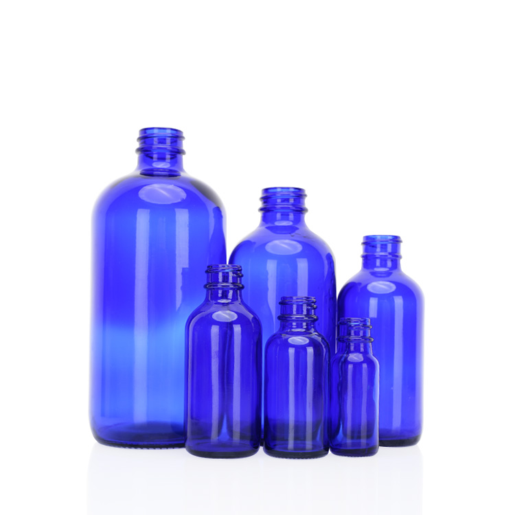 Butelki szklane niebieskie