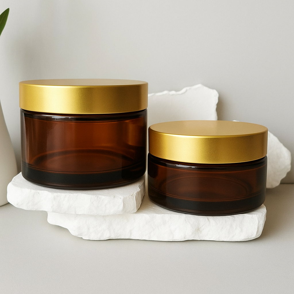 Słoiki szklane brązowe